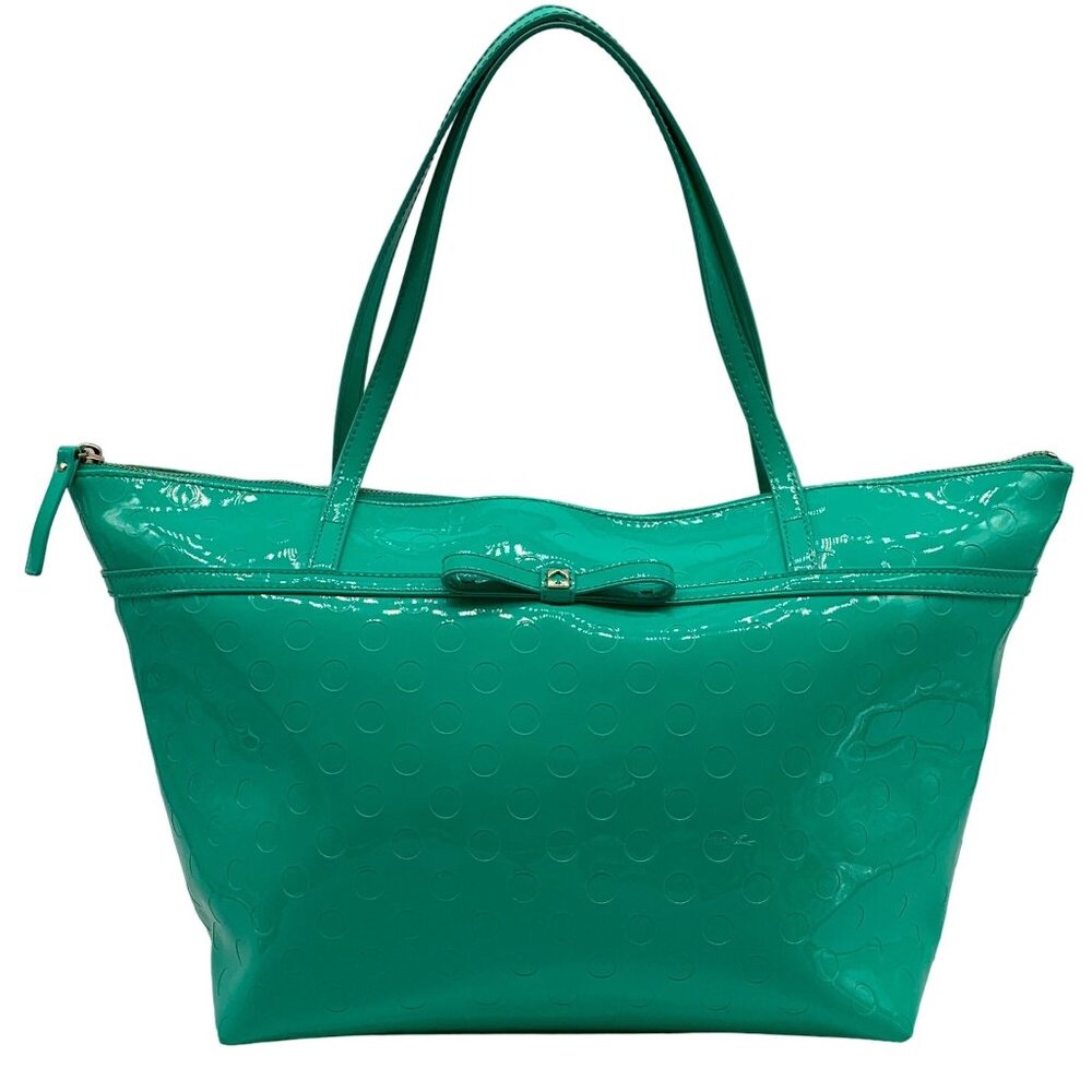 Kate Spade New York Teal Camellia Street Sophie PVC Zipper Tote Bag